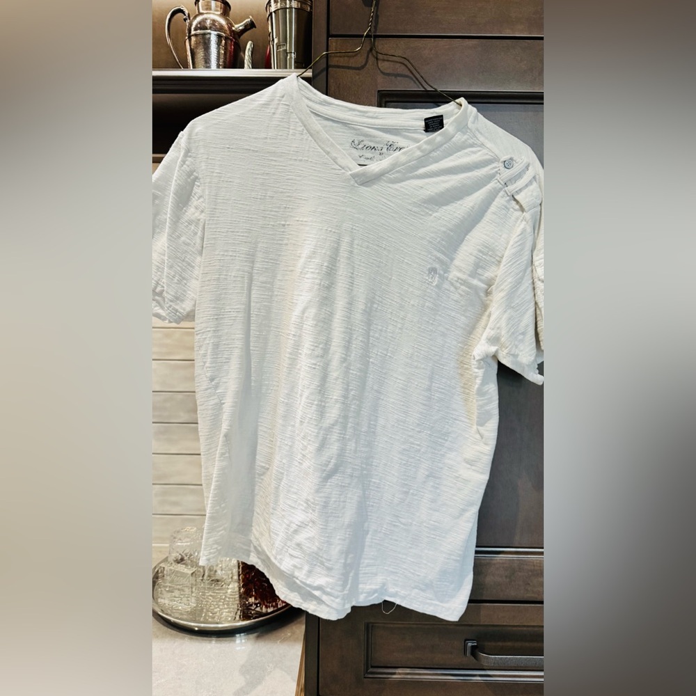 Men's White V-Neck Shirt